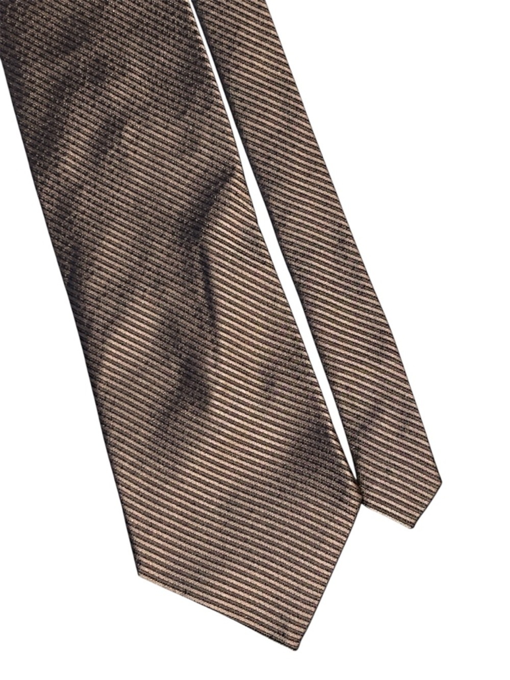 Pierre Balmain Brown Diagonal Stripe Silk Tie 57”